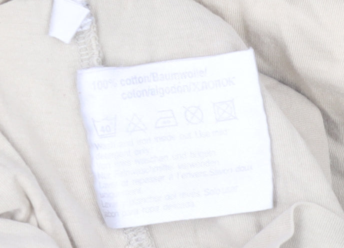 Hugo Boss Men’s Beige Cotton Crew Neck Short Sleeve T-Shirt Size L