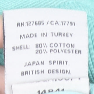 Superdry Womens Mint Green Pullover Hoodie Size L Cotton Blend