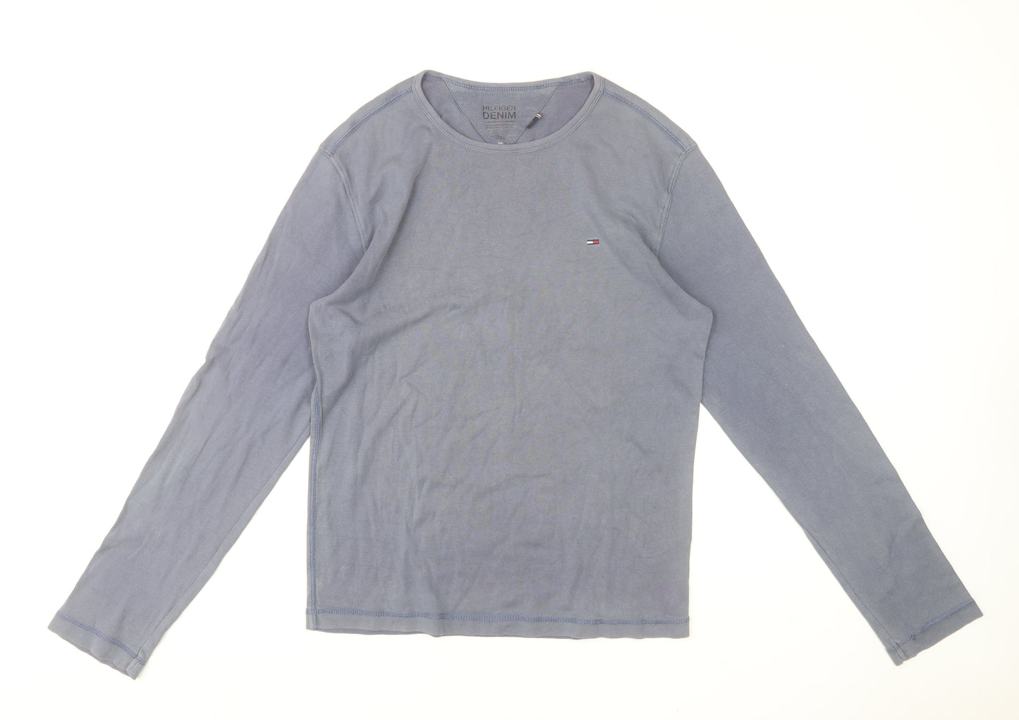 Tommy Hilfiger Men Blue Long Sleeve Cotton T-Shirt Size L