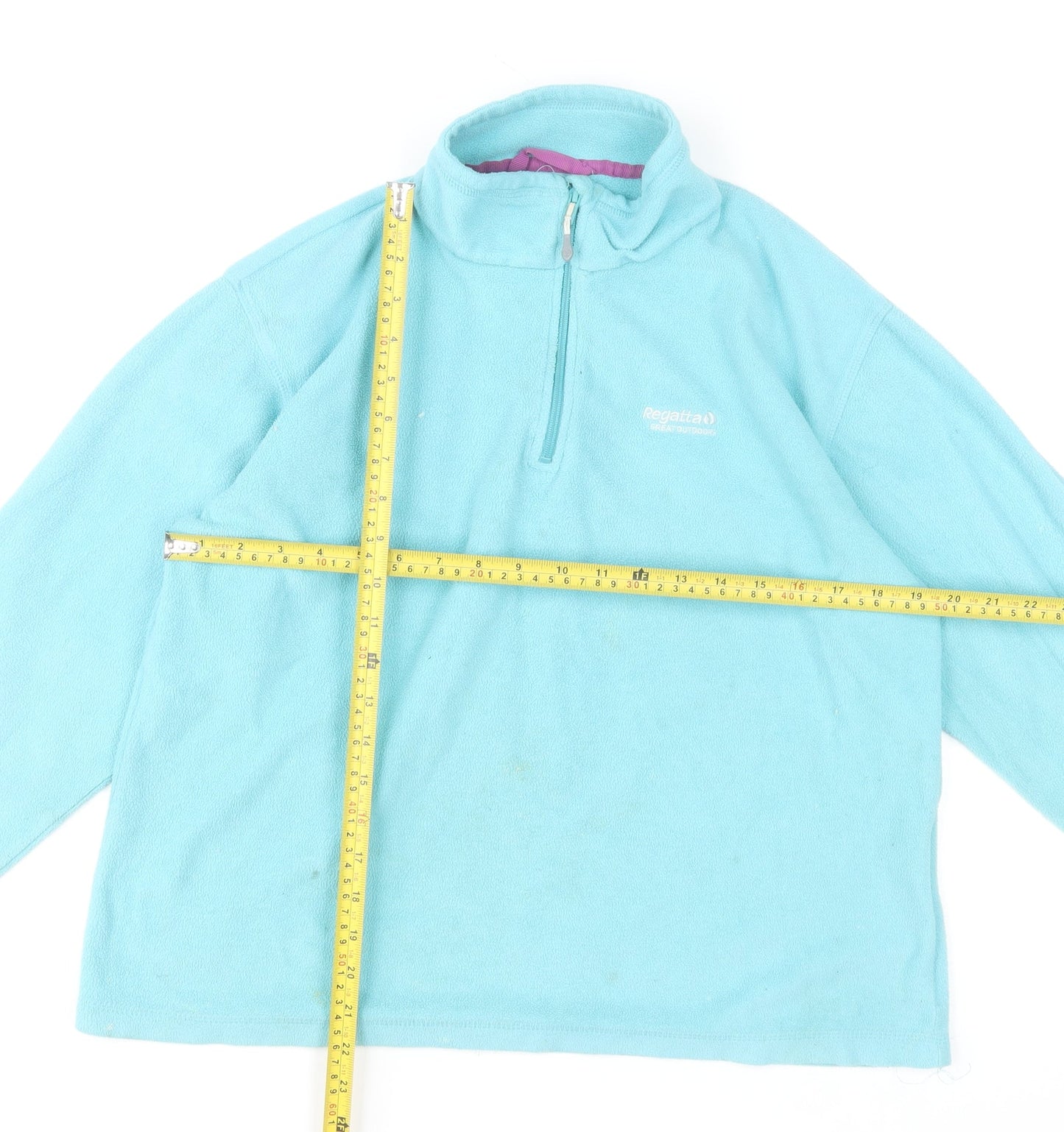 Regatta Women's Blue Fleece 1/4 Zip Pullover Sweatshirt UK 16