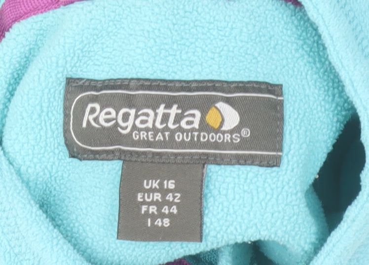 Regatta Women's Blue Fleece 1/4 Zip Pullover Sweatshirt UK 16