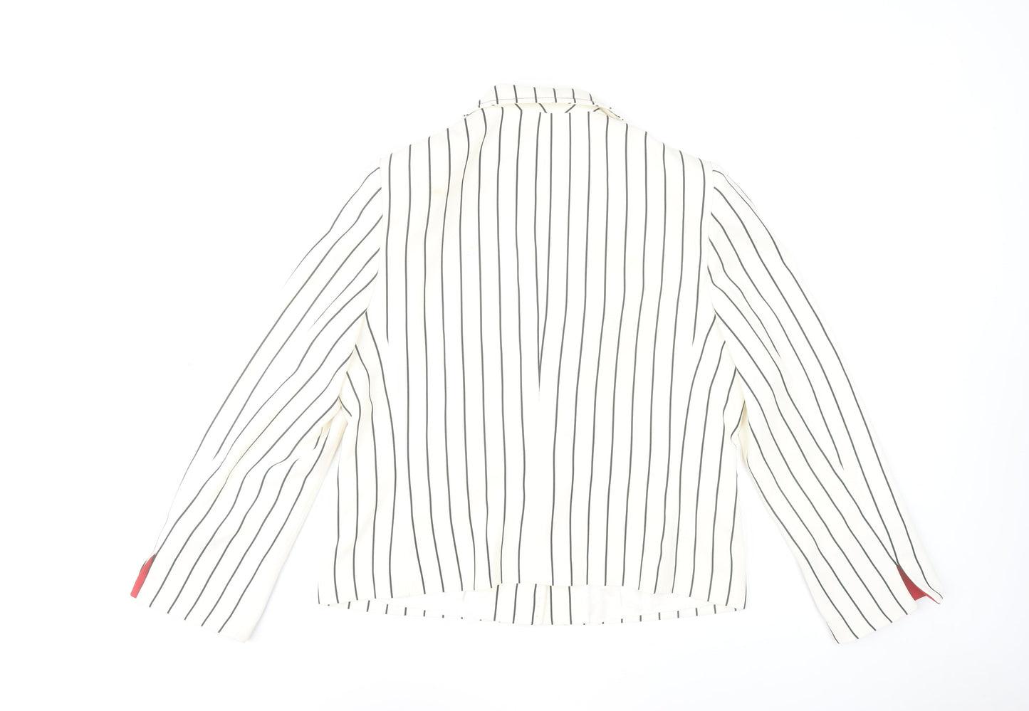 Kalfetti Women White Striped Blazer Size 18 Formal Jacket
