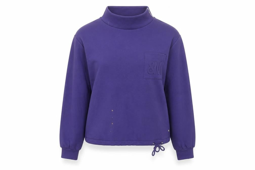 Monari Women Purple Size 12 Modal Blend Pullover Sweatshirt