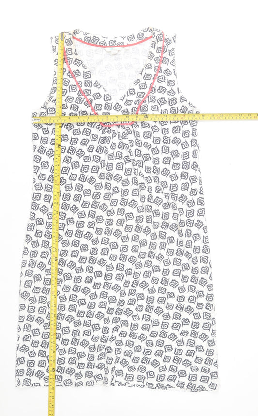 Boden Women’s White Floral Cotton Sleeveless Tank Dress Size 12