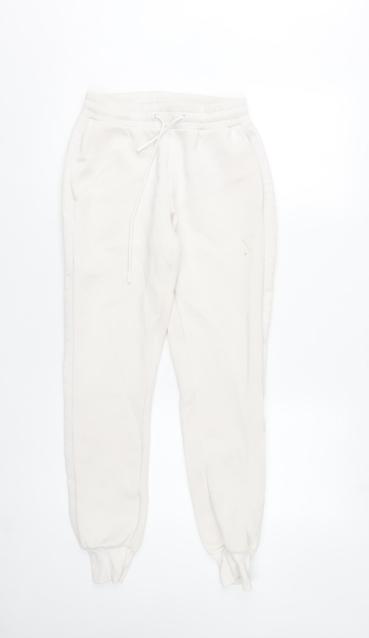 Guess Women White Jogger Sweatpants Size S Viscose Blend