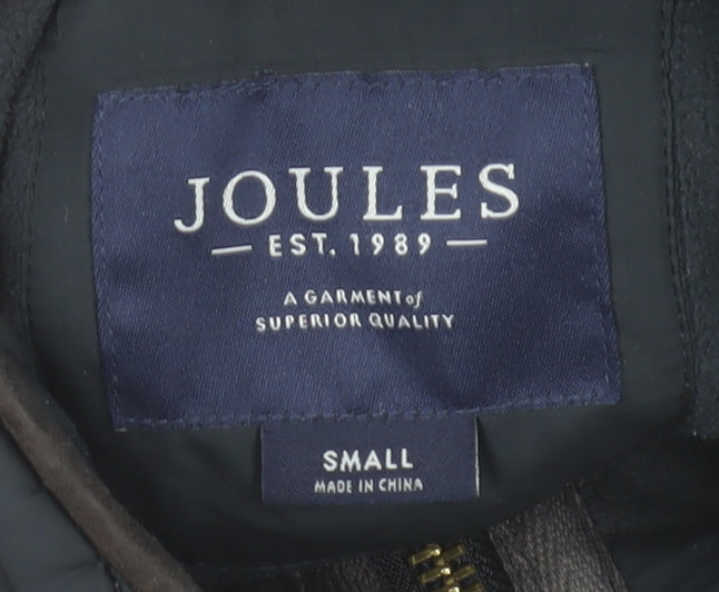 Joules Womens Blue Quilted Mid-Length Jacket Size S Polyester Zip