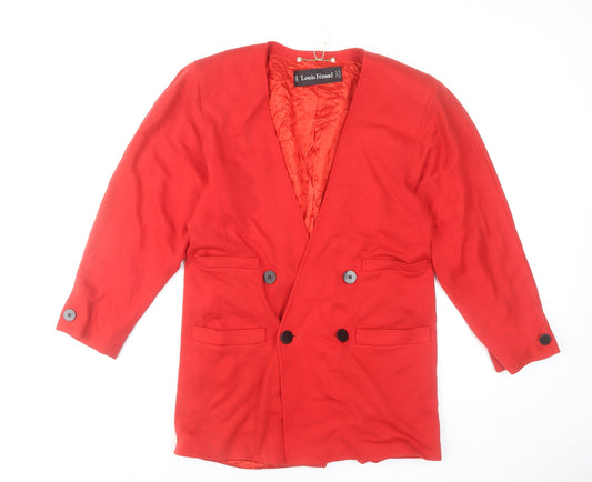 Louis Féraud Women's Red Wool Blazer UK 10 Classic Lined Jacket