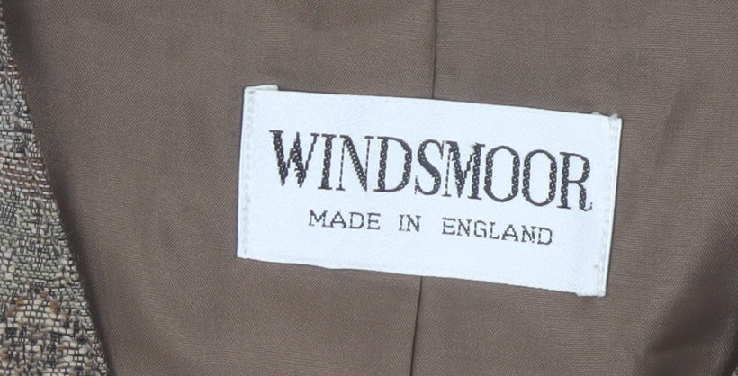 Windsmoor Womens Brown Wool Blend Geometric Blazer Size 12