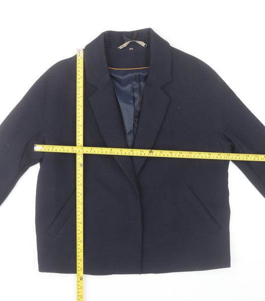 Jigsaw Women's Blue Wool Look Short Blazer Jacket M