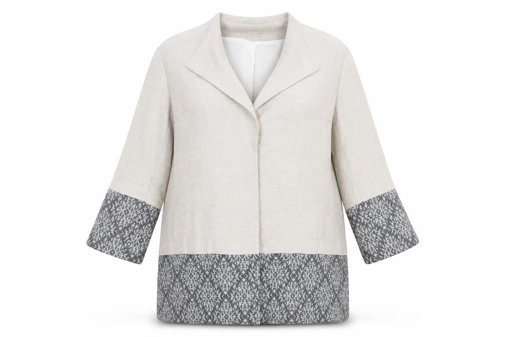 Marks & Spencer Women’s Beige Geometric Wool Blend Mid-Length Coat UK 20