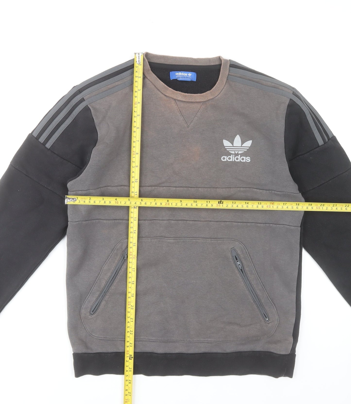 Adidas Men’s Grey Small Pullover Sweatshirt Crew Neck Sportswear