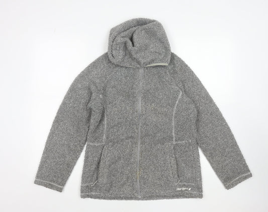 Peter Storm Women's Grey Fleece Full Zip Hooded Jacket Size 10