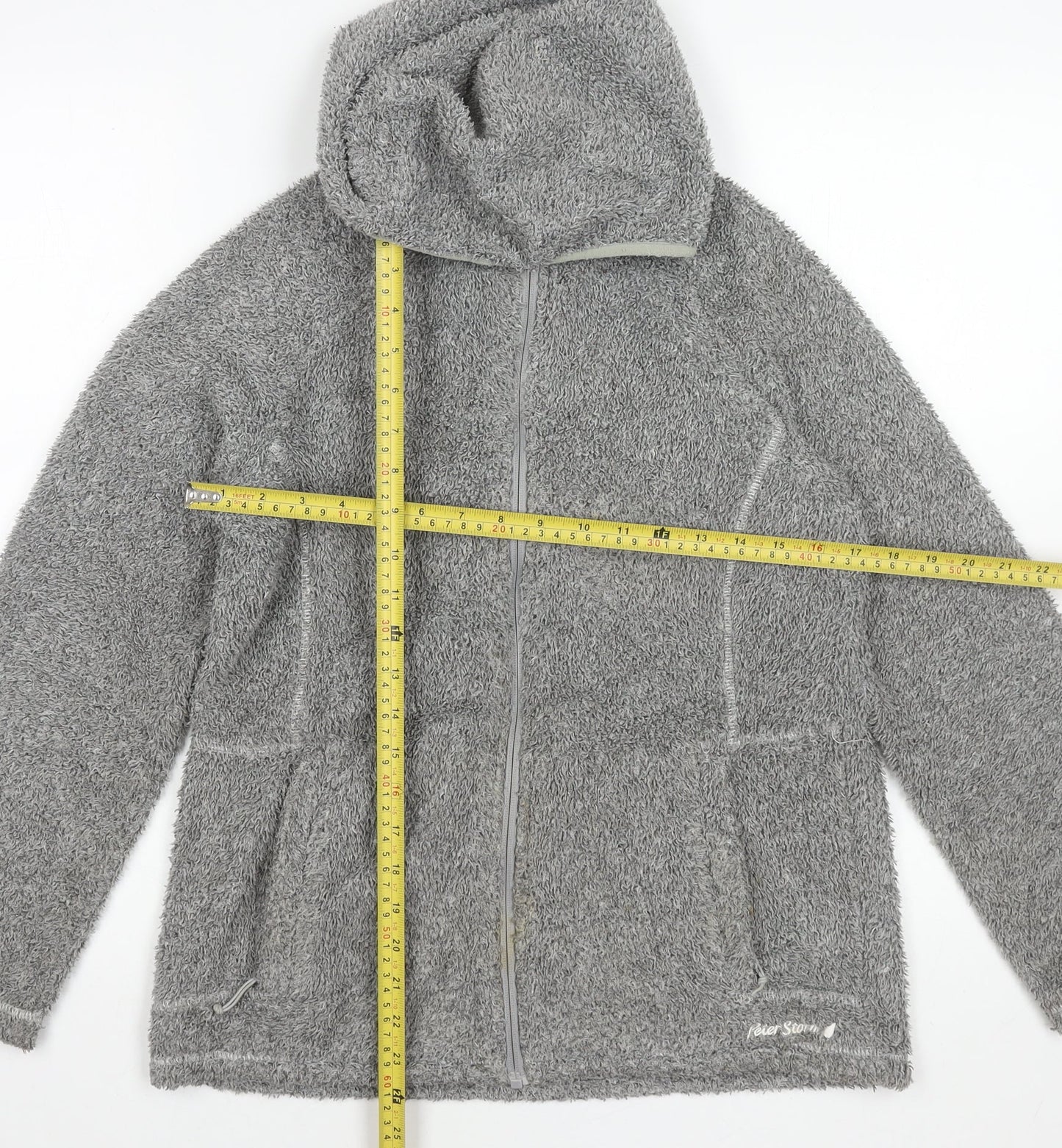 Peter Storm Women's Grey Fleece Full Zip Hooded Jacket Size 10