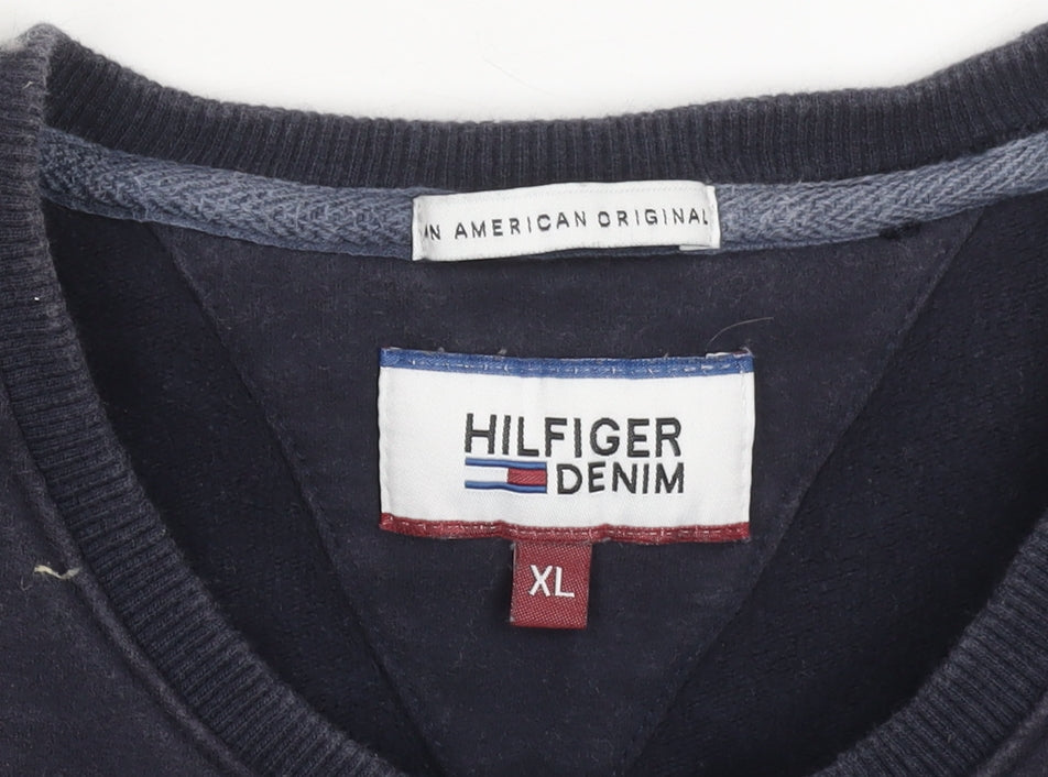 Tommy Hilfiger Denim Men's Navy XL Crew Neck Sweatshirt