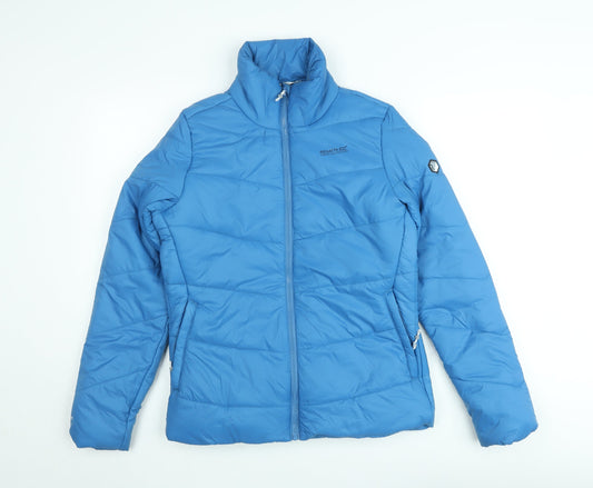 Regatta Womens Blue Puffer Jacket UK 10 Insulated Water Resistant Coat