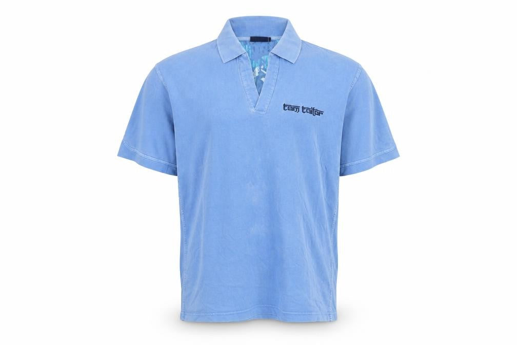 Tom Tailor Men's Blue XL Cotton Short Sleeve Polo Shirt