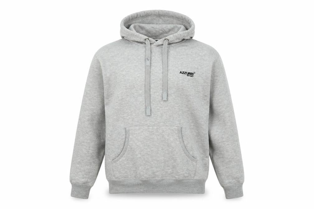 Azzurri Sport Men's Grey Pullover Hoodie Medium Fleece Regular Fit