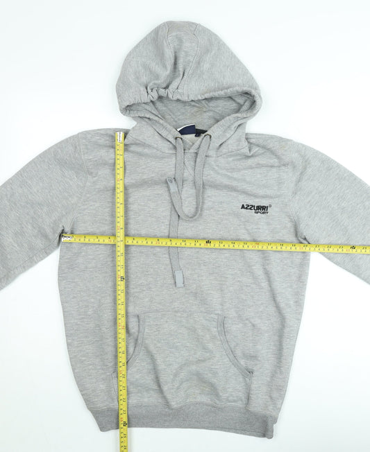 Azzurri Sport Men's Grey Pullover Hoodie Medium Fleece Regular Fit