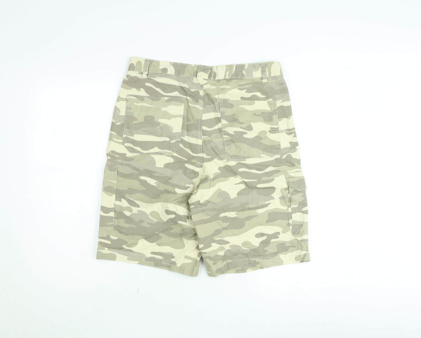 Avenue Men's Beige Camouflage Cargo Shorts Size 32 Cotton Casual