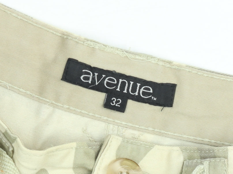Avenue Men's Beige Camouflage Cargo Shorts Size 32 Cotton Casual