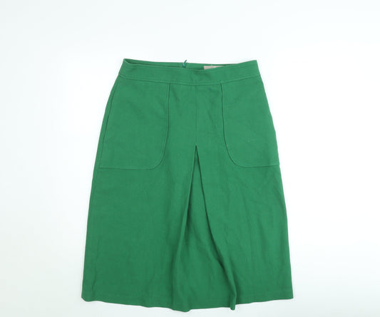 Paul Costelloe Women’s Green Linen Blend A-Line Skirt Size 12