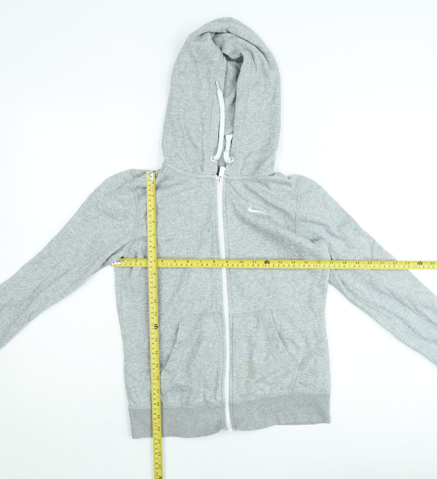 Nike Boys Grey Full Zip Fleece Hoodie Size S - Casual Sportswear