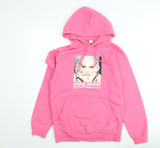 Just Hoods Women’s Pink Pullover Hoodie Anne-Marie Tour Small