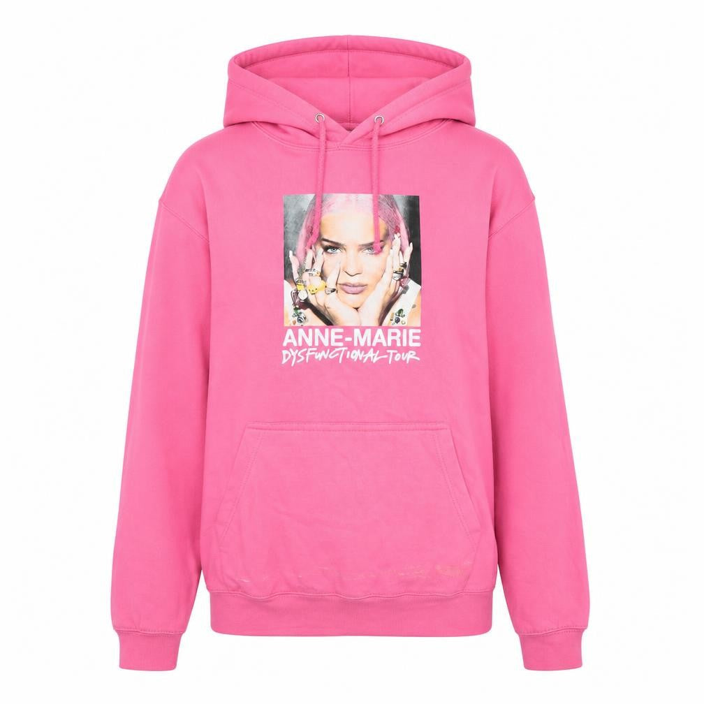 Just Hoods Women’s Pink Pullover Hoodie Anne-Marie Tour Small