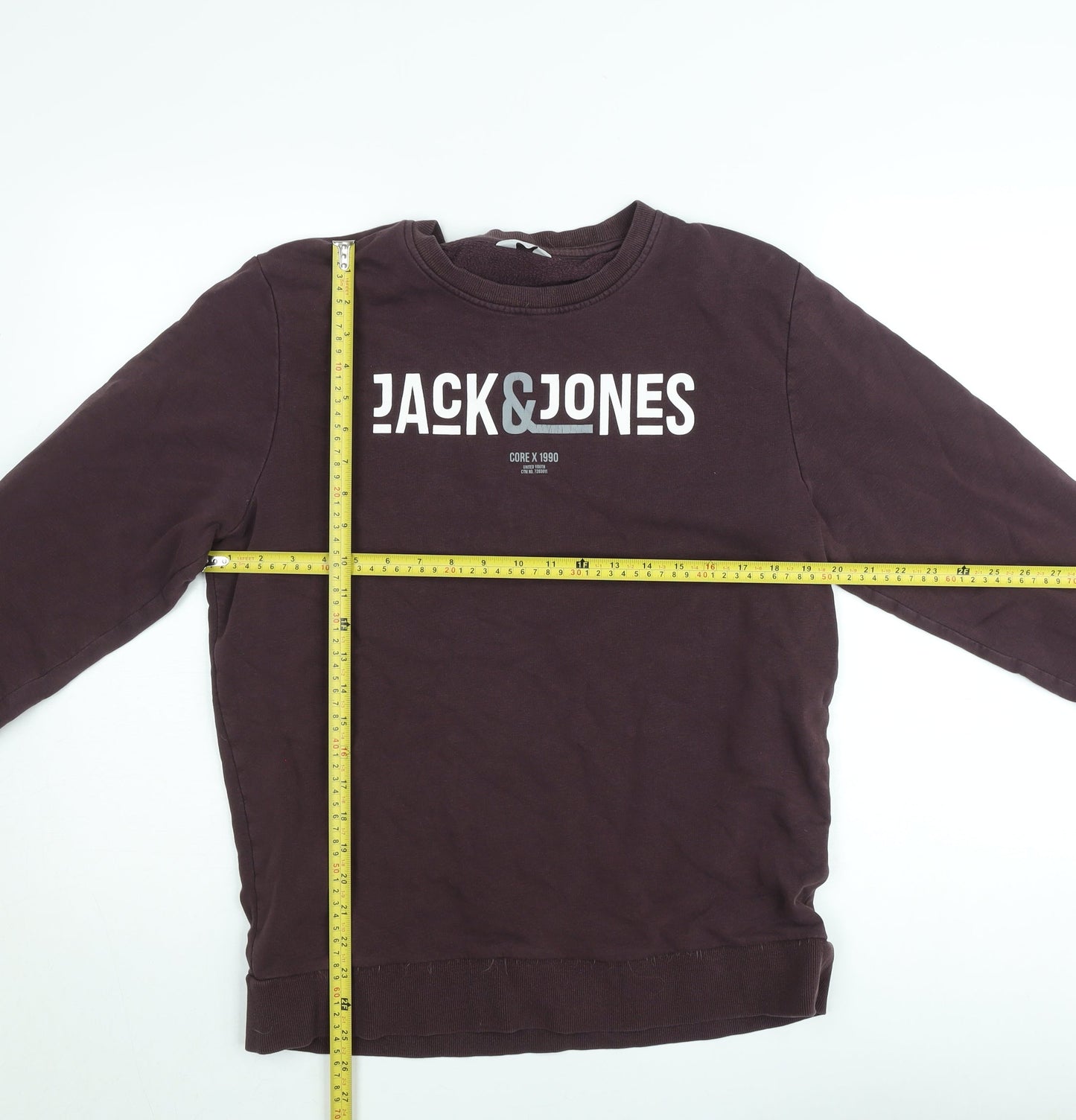 Jack & Jones Men’s Brown Pullover Sweatshirt Size M Crew Neck Core Logo