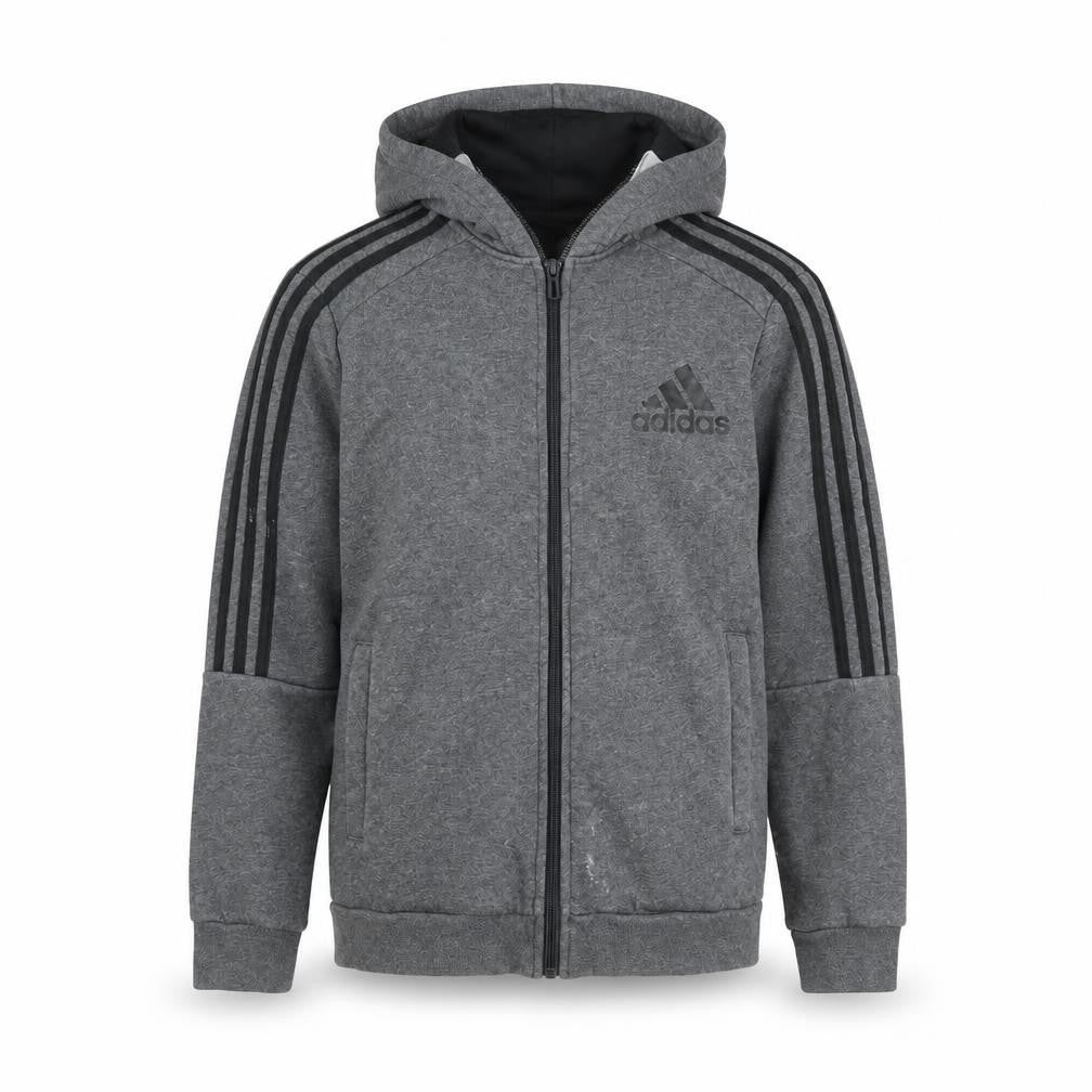Adidas Teens Grey Full Zip Hoodie Fleece Lined Sports Style 13-14 Years
