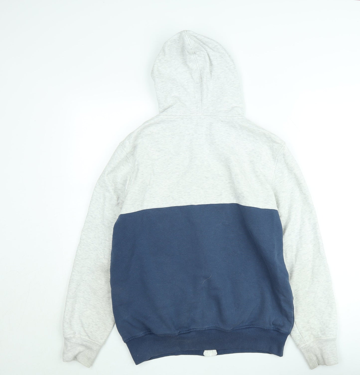 Lee Cooper Men's Grey & Navy Full Zip Hoodie Size M