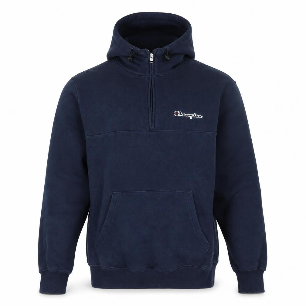 Mens UK L Regular Champion Blue 1/2 Zip Hoodie