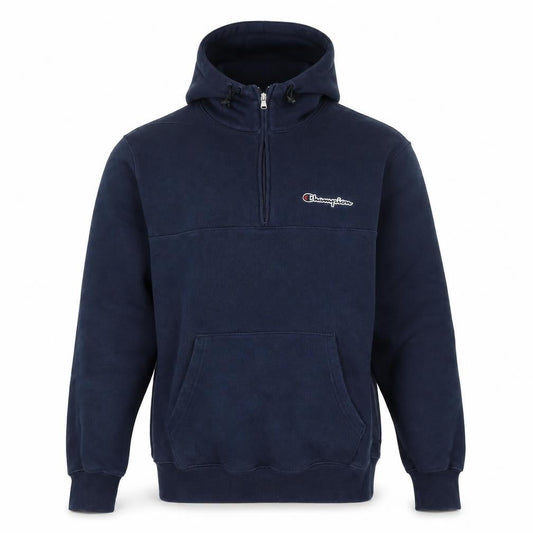 Mens UK L Regular Champion Blue 1/2 Zip Hoodie