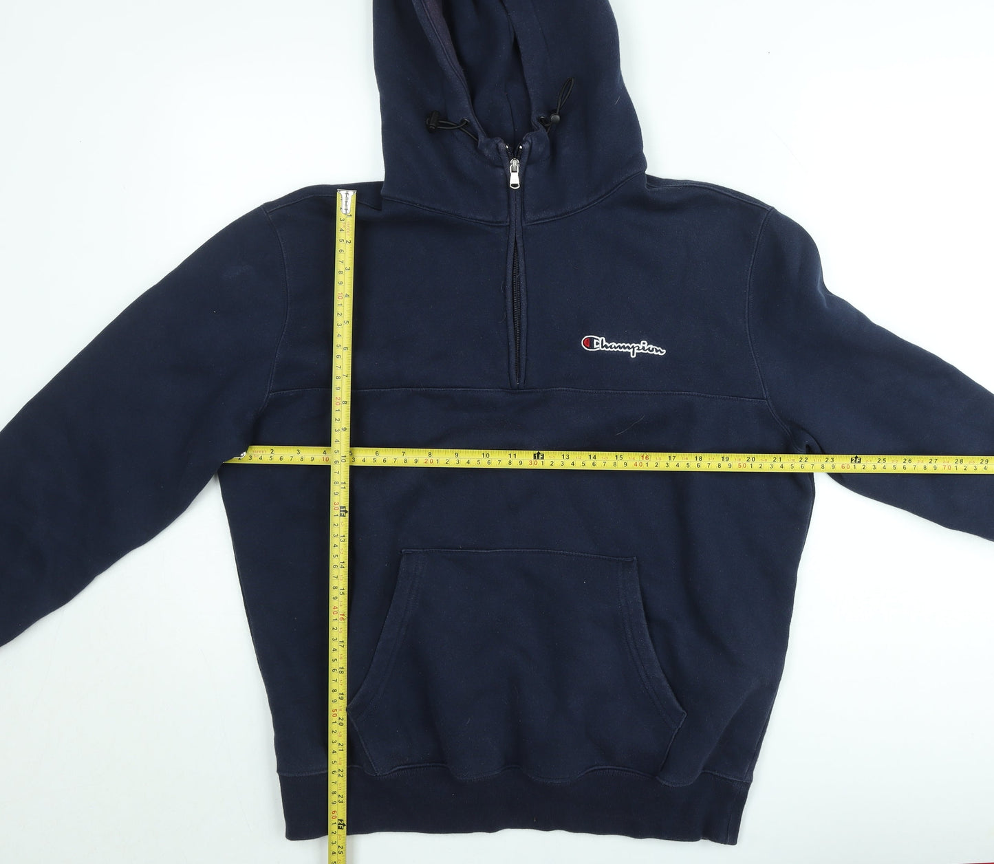 Champion Men’s Blue 1/2 Zip Hoodie Fleece Large Regular Fit