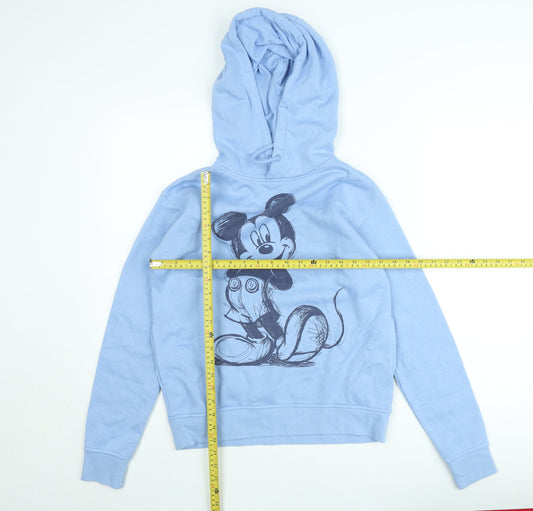 Disney Women's Blue 2XS Pullover Hoodie Mickey Mouse Graphic