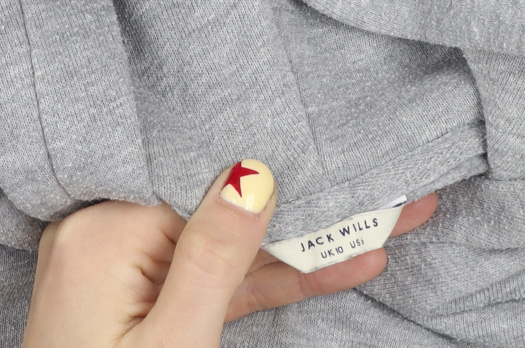 Jack Wills Girls Grey Pullover Hoodie Size 10 Years Logo Fleece Sweatshirt