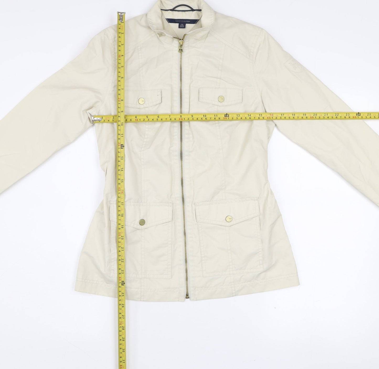 Tommy Hilfiger Women's Beige XS Military Style Jacket