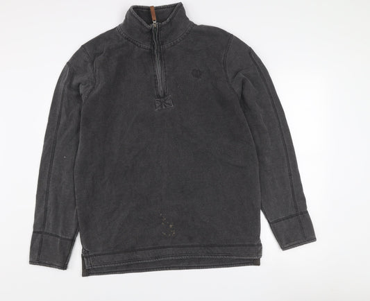 Ocean Pacific Mens Black L Fleece 1/4 Zip Sweatshirt Surf Style
