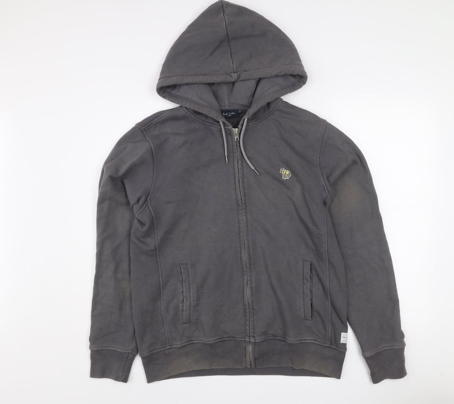 Paul Smith Men's Grey Cotton Hooded Zip Jacket Size S