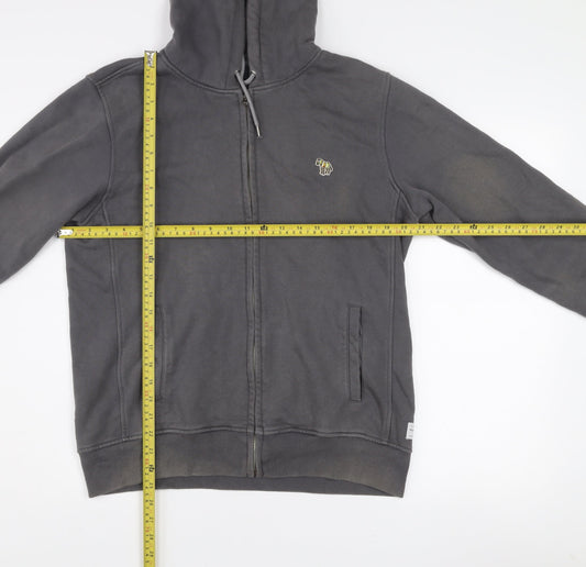 Paul Smith Men's Grey Cotton Hooded Zip Jacket Size S