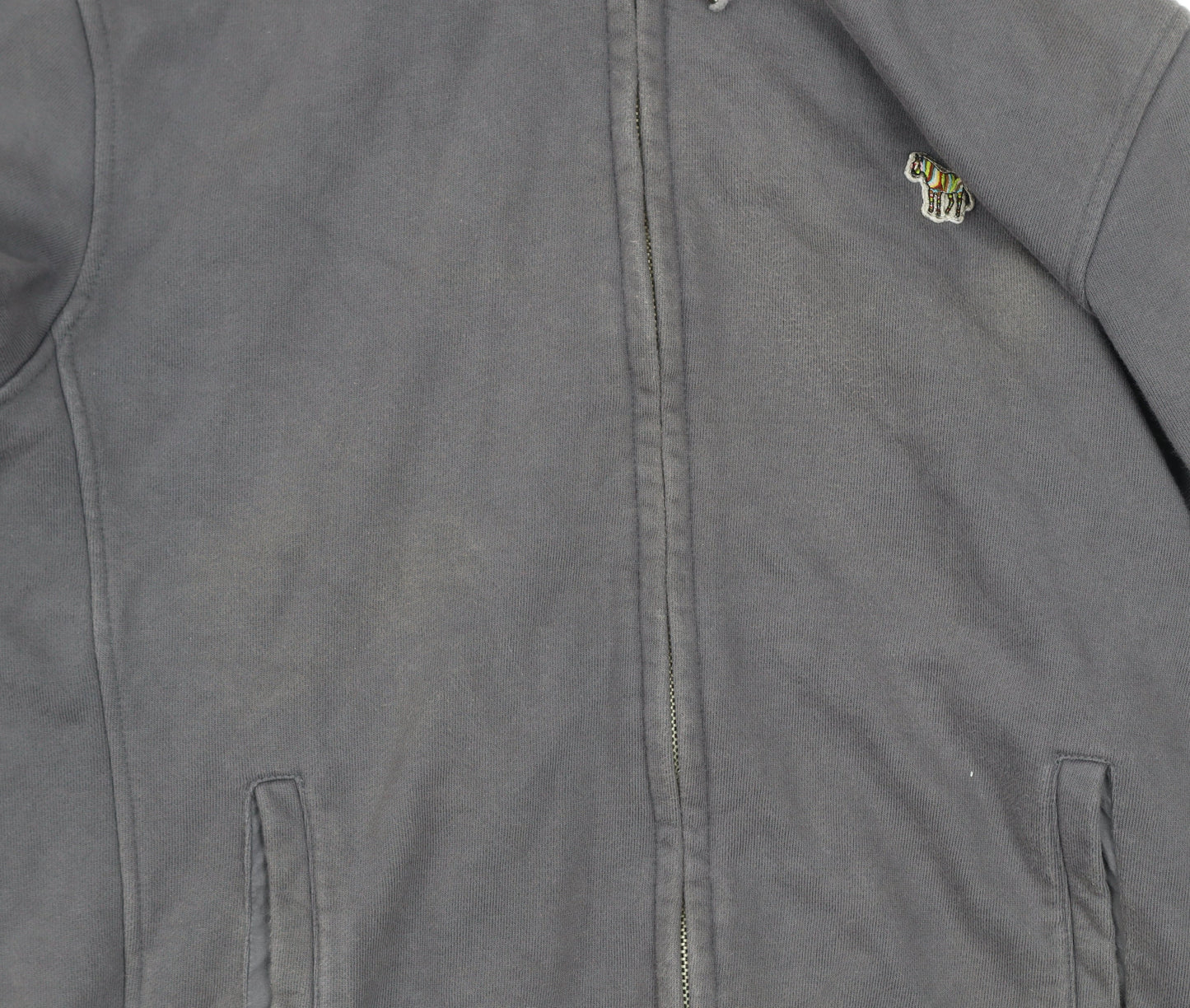 Paul Smith Men's Grey Cotton Hooded Zip Jacket Size S