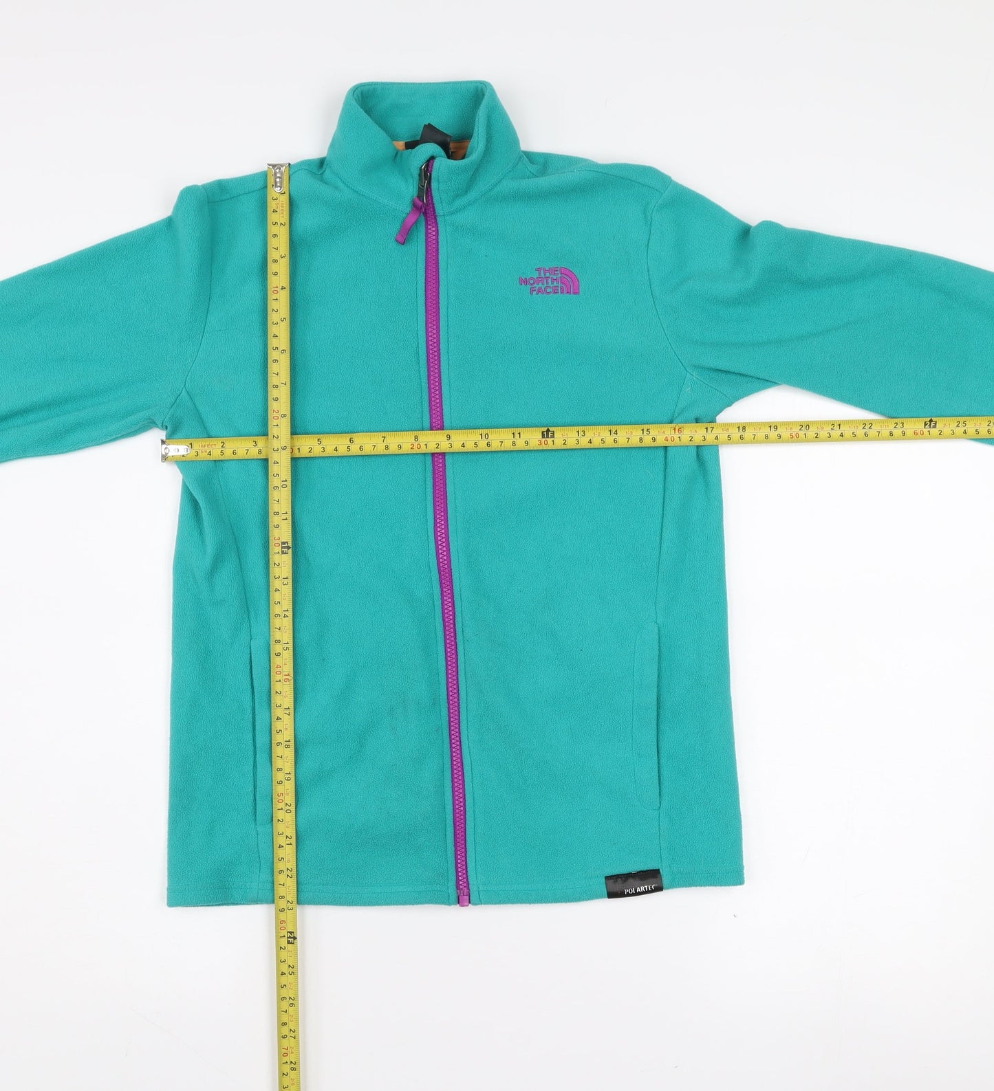 The North Face Teens Green Fleece Full Zip Jacket Size L