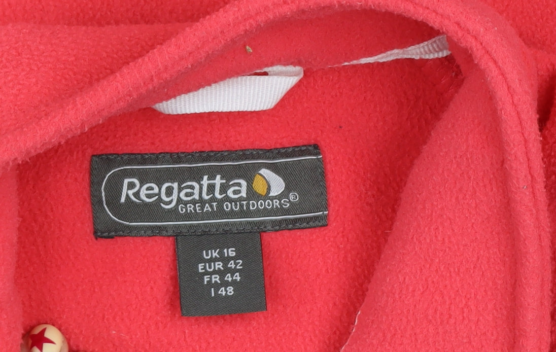 Regatta Womens Red Fleece Full Zip Outdoor Jacket UK 16
