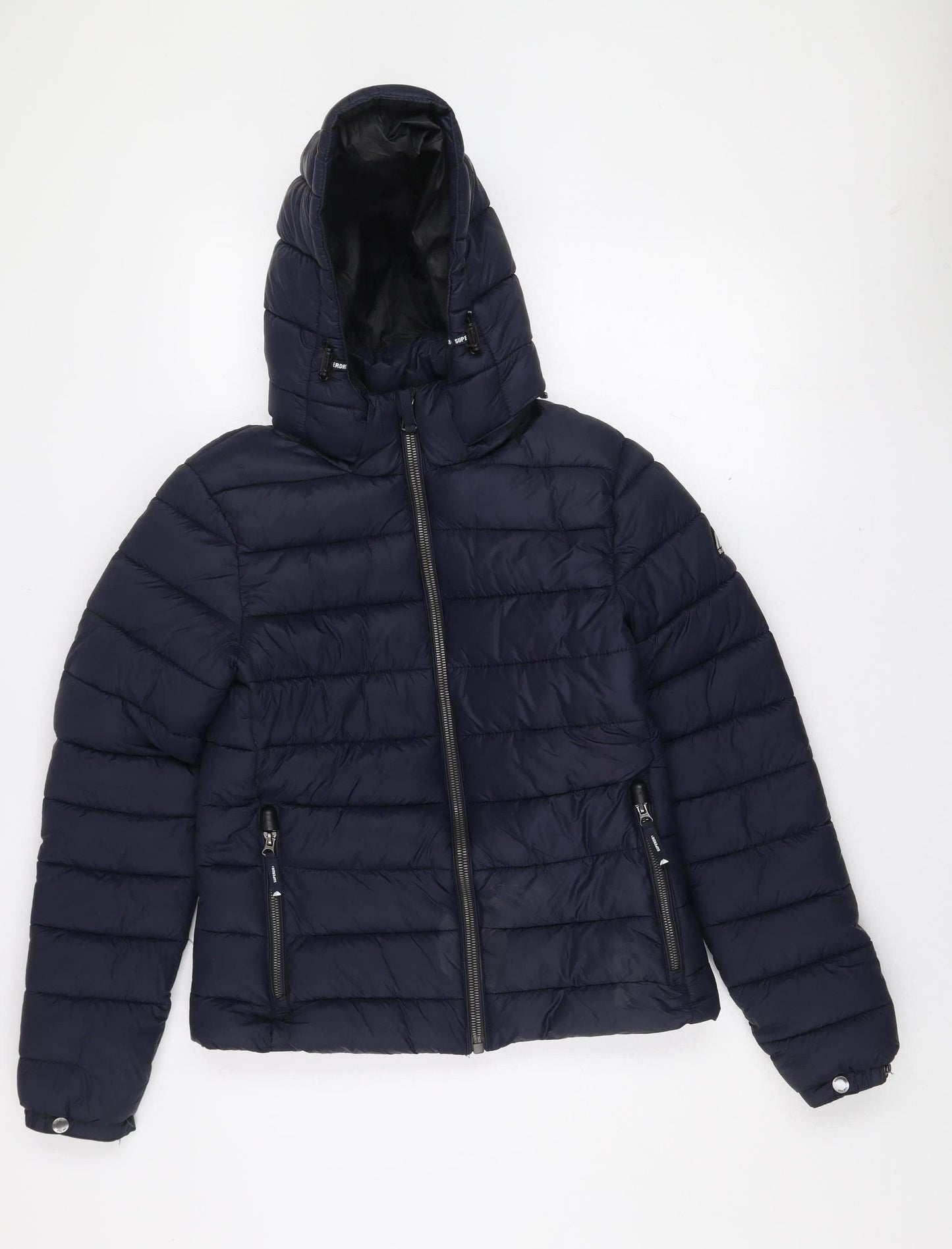 Superdry Women's Blue Size 10 Hooded Puffer Jacket