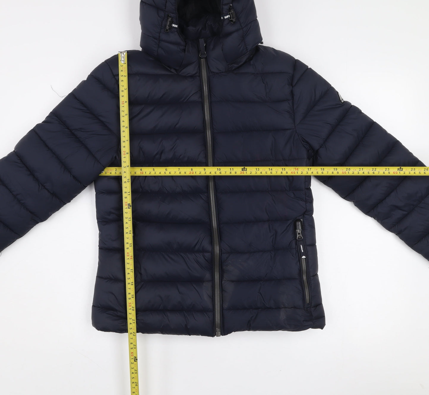 Superdry Women's Blue Size 10 Hooded Puffer Jacket