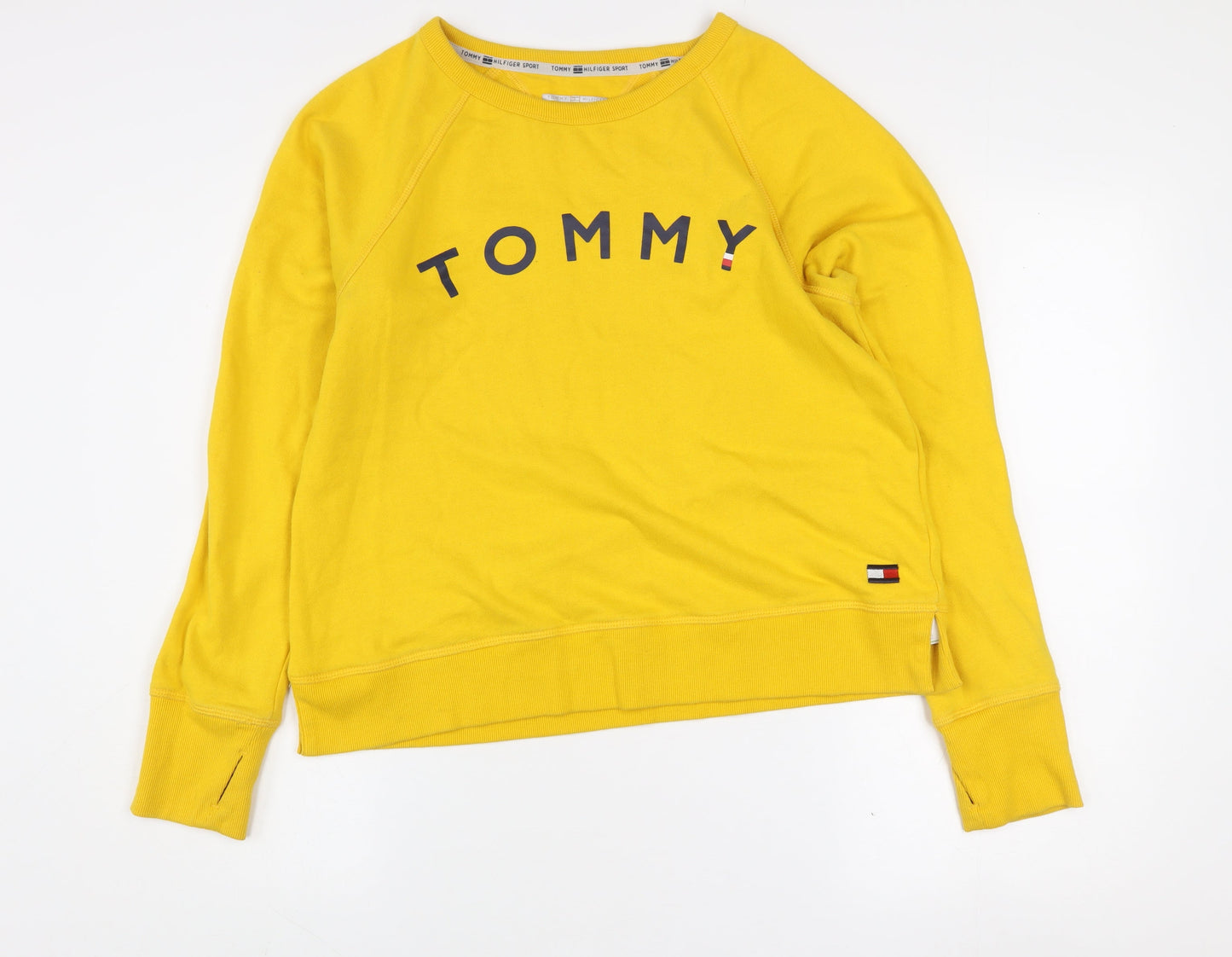 Tommy Hilfiger Sport Women Yellow XL Crew Neck Cotton Blend Sweatshirt