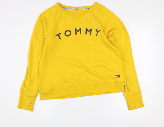 Tommy Hilfiger Sport Women Yellow XL Crew Neck Cotton Blend Sweatshirt