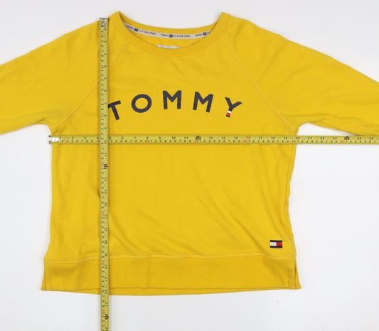 Tommy Hilfiger Sport Women Yellow XL Crew Neck Cotton Blend Sweatshirt