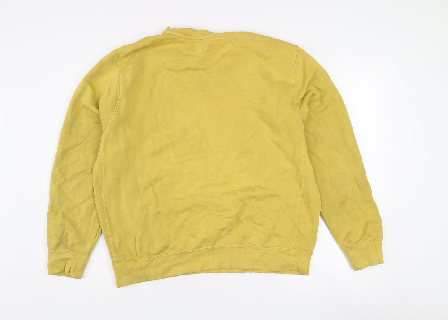 Nike Women's Yellow Crew Neck Pullover Sweatshirt M Cotton Blend