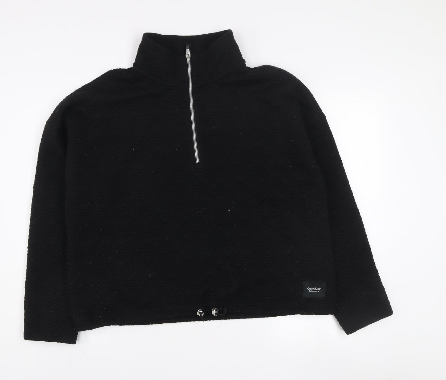 Calvin Klein Performance Women's Black XL 1/4 Zip Textured Sweatshirt
